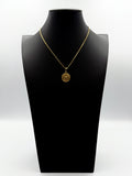 Gold Plated Cuban Chain with Coin Pendant, 3mm 18”