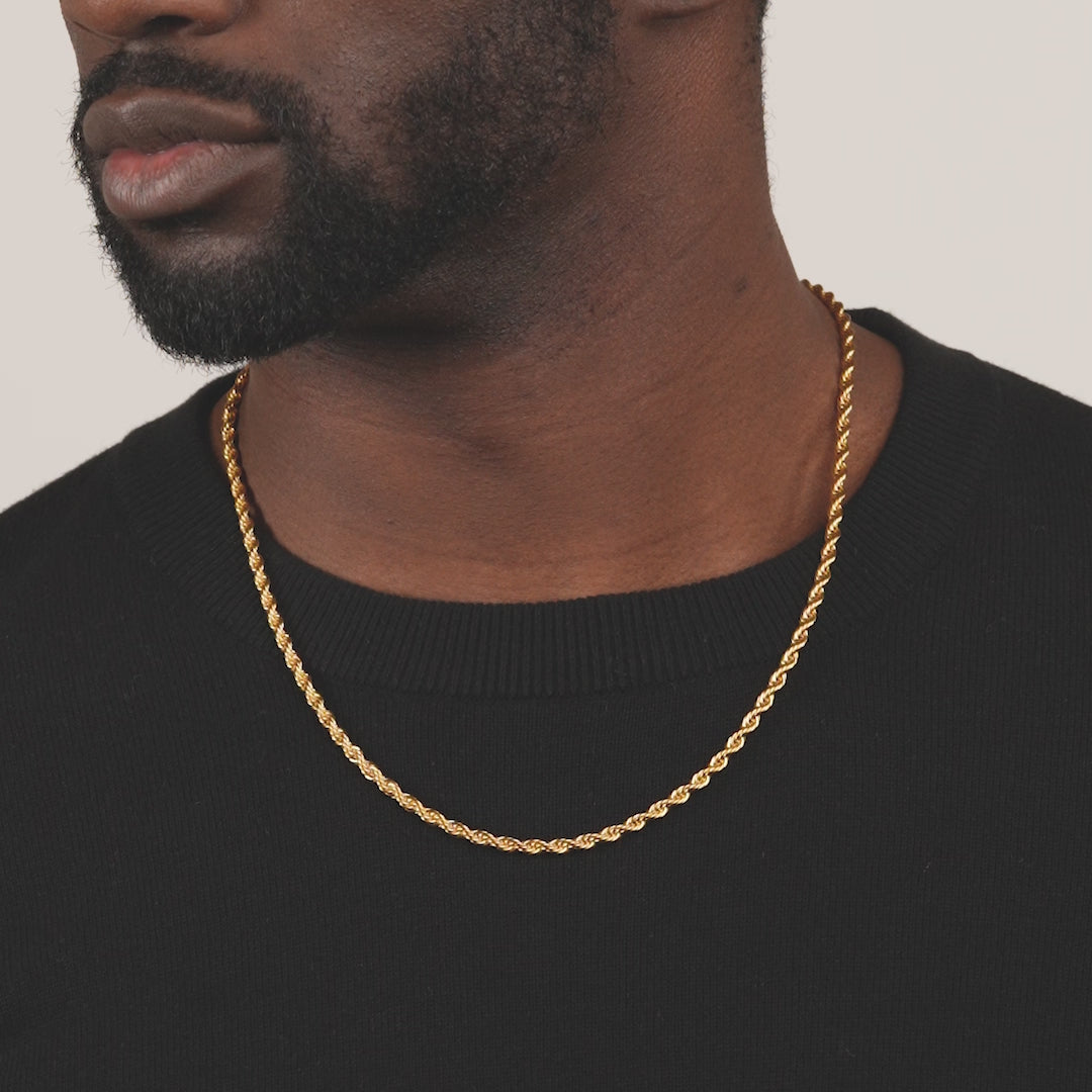 Rope Chain in Yellow Gold- 4mm